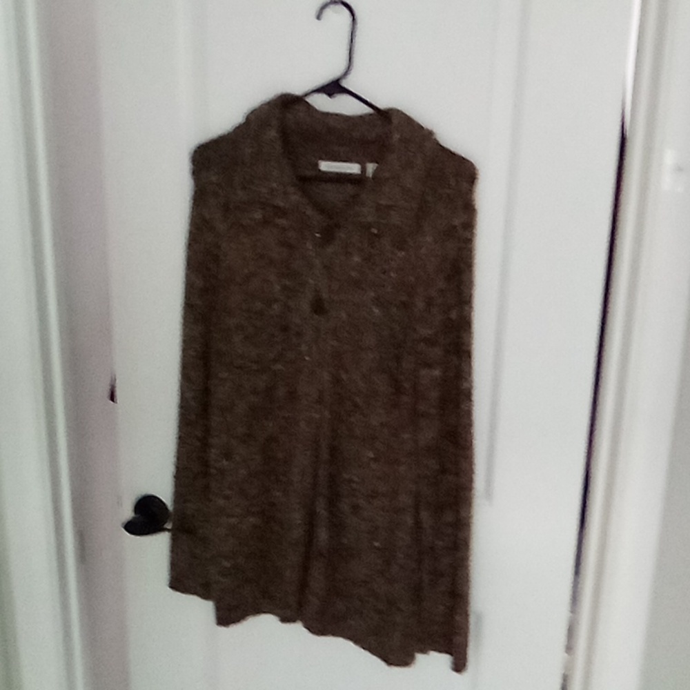 Liz Claiborne Brown Cardigan with Long Length and V-neck